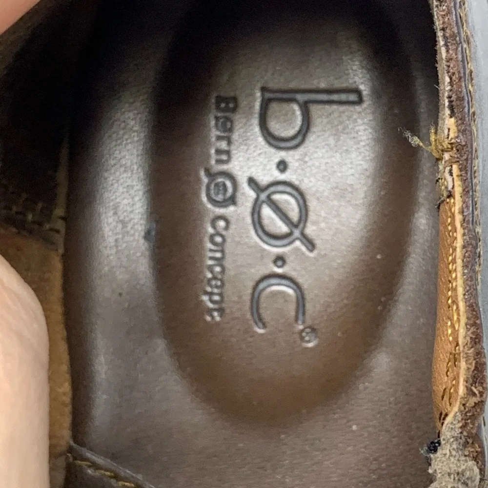B.O.C. By Born Stefana Oiled Brown Leather Comfort Booties 6.5 Earthy Classic